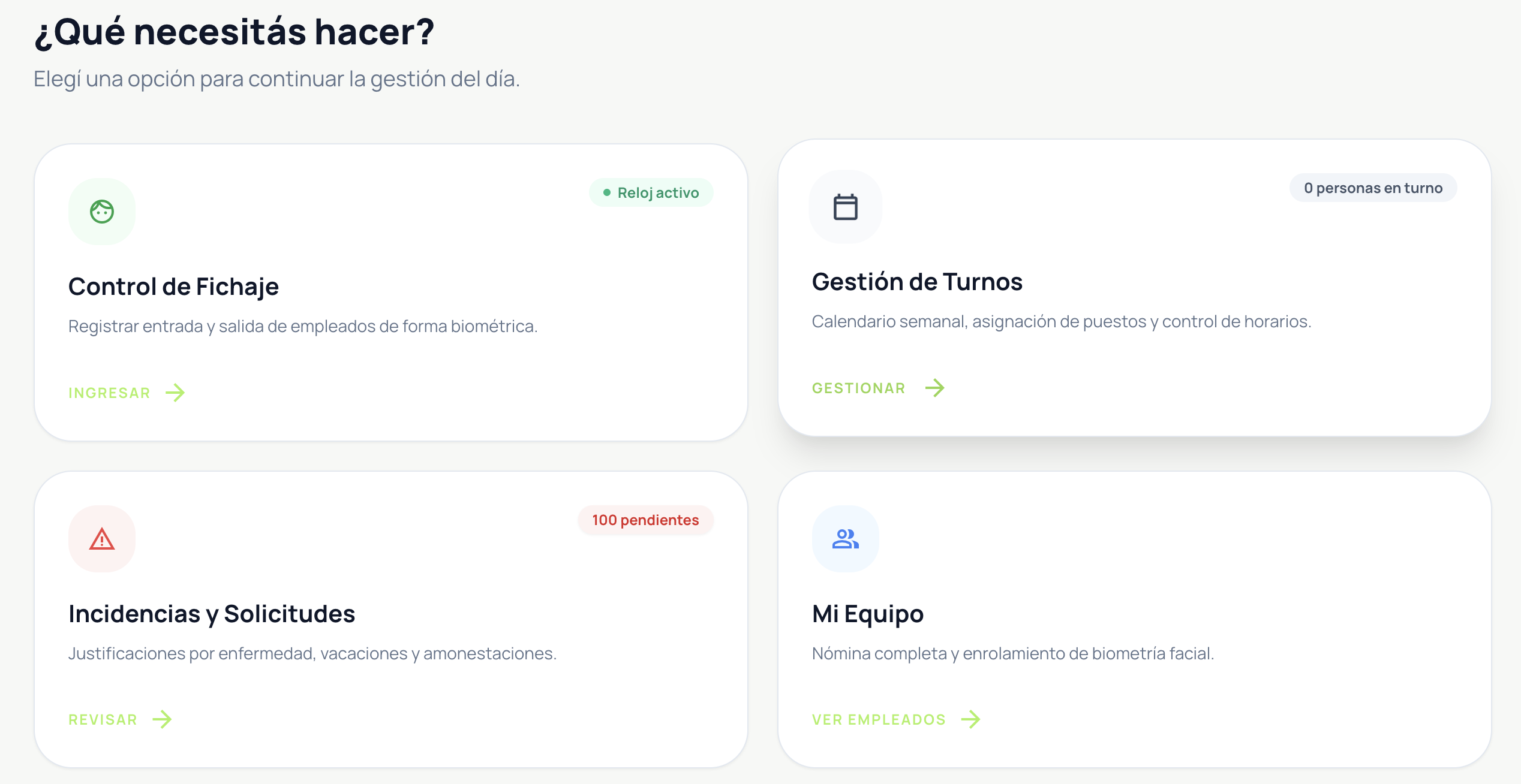 Panel de turnos y asistencia para retail en TeraTalent